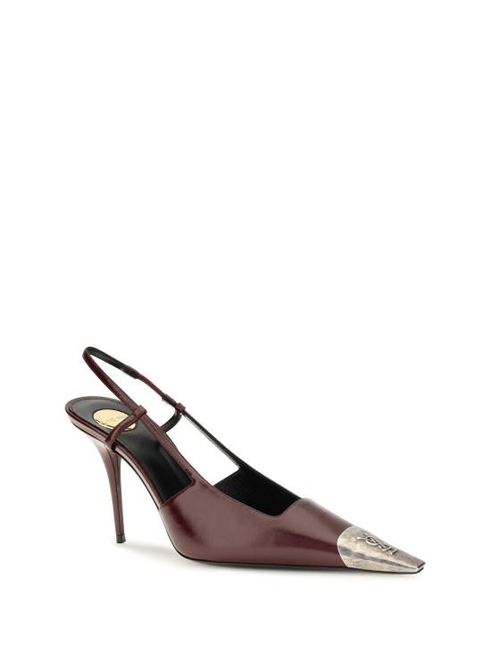 26FW 생로랑 스무스 가죽 슬링백 펌프스 841158AAFGC 6629 VINTAGE BORDEAUX VIN