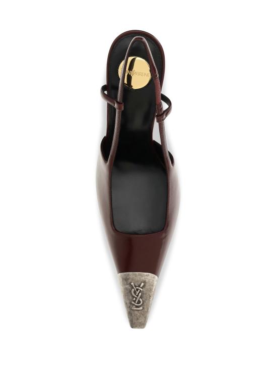 26FW 생로랑 스무스 가죽 슬링백 펌프스 841158AAFGC 6629 VINTAGE BORDEAUX VIN - SAINT LAURENT
