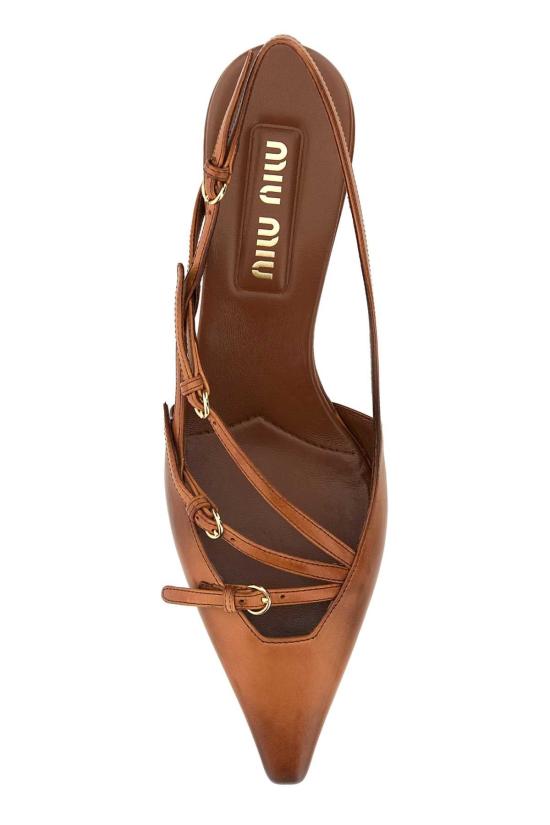 26SS 미우미우 버클 슬링백 펌프스 5I013EFM055537 F0046 BROWN - MIU MIU