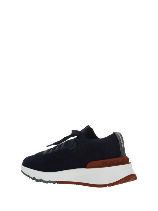  브루넬로 쿠치넬리 코튼 니트 세미 폴리쉬드 카프스킨 러너 MZUPMBO252 CP307 BLUE - BRUNELLO CUCINELLI