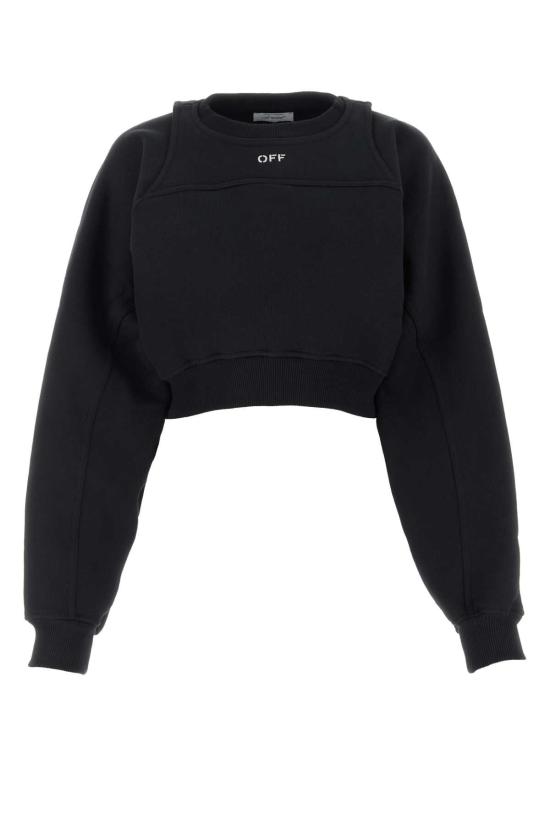 오프화이트 로고 자수 스웨트셔츠 OWBA071F23JER001 1001 BLACK