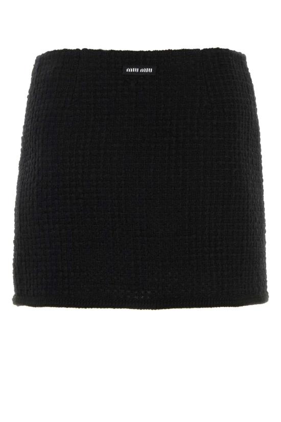 25FW 미우미우 숏 스커트 MG2054S2321299 F0002 BLACK - MIU MIU