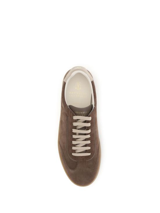  브루넬로 쿠치넬리 스웨이드 스니커즈 MZUMGLJ336 CEQ89 BROWN - BRUNELLO CUCINELLI