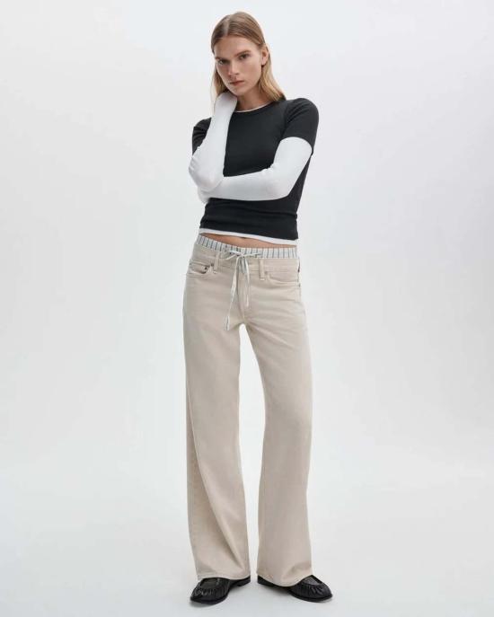  랙앤본 데님 팬츠 Rag & Bone Saige 풀 복서 스트레이트 진 - RAG & BONE