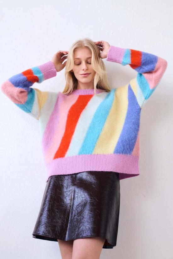  지지 니트웨어 스웨터 크롬 스트라이프 - GIGI KNITWEAR