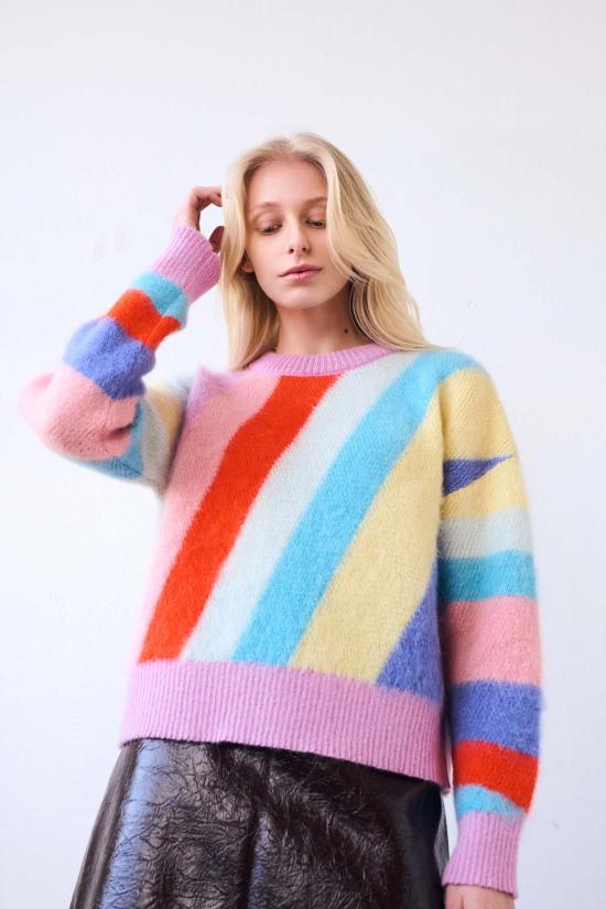  지지 니트웨어 스웨터 크롬 스트라이프 - GIGI KNITWEAR