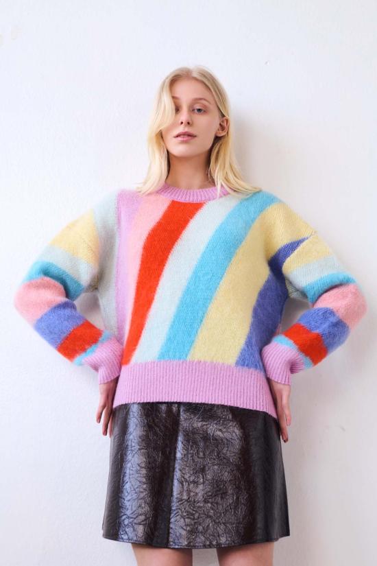  지지 니트웨어 스웨터 크롬 스트라이프 - GIGI KNITWEAR