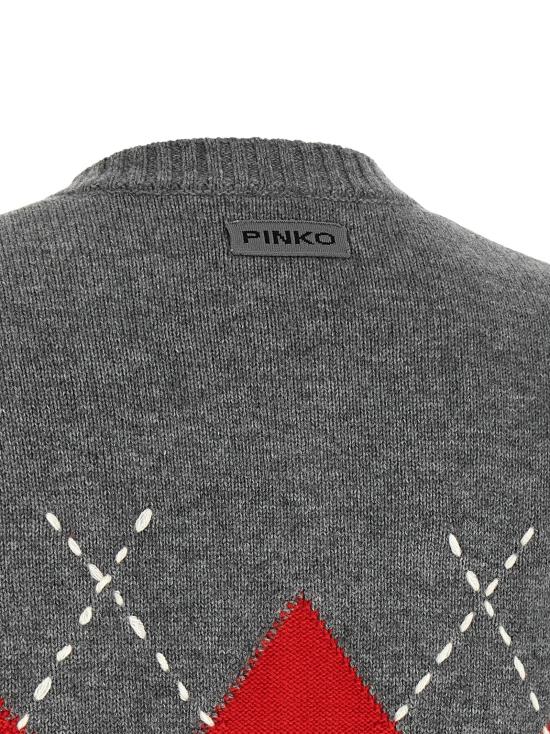 26FW 핑코 가디건 카디프 스웨터 및 카디건 그레이 - PINKO