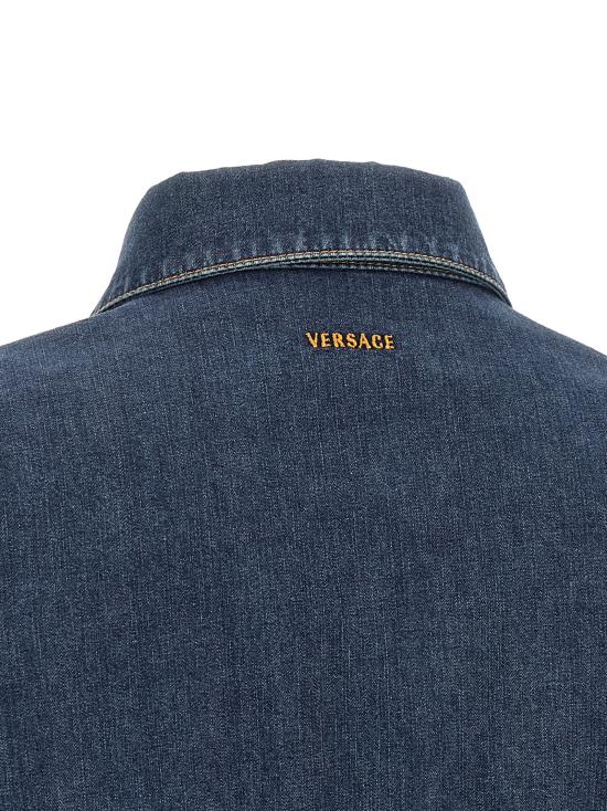 26FW 베르사체 데님 원피스 샴브레이 데님 드레스 블루 - VERSACE