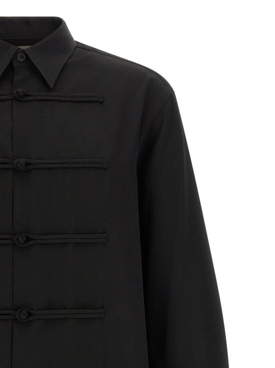 26FW 요지 야마모토 긴팔 셔츠 중국산 버튼 와 블라우스 (검정색) - YOHJI YAMAMOTO