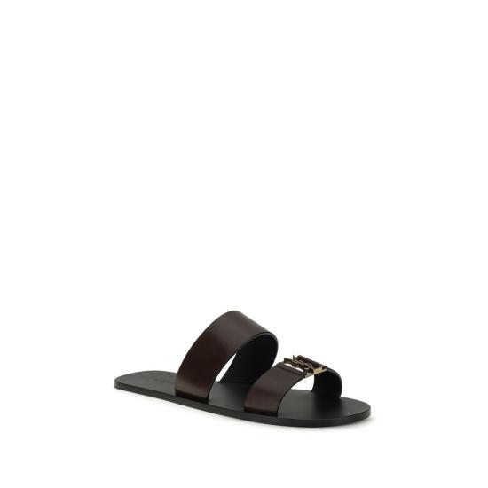 26SS 생로랑 뮬/슬리퍼 SA863524DWETT2023BB BROWN - SAINT LAURENT