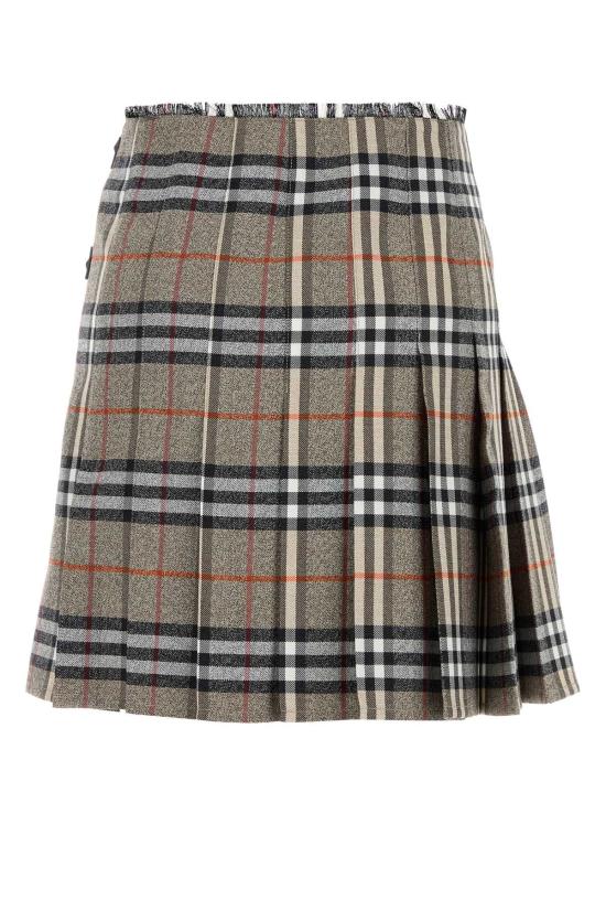 25FW 버버리 자수 울 스커트 8113042 C3142 GRAY - BURBERRY