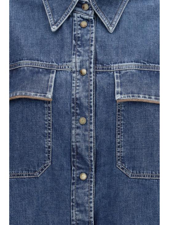 26SS 브루넬로 쿠치넬리 데님 셔츠 MH192RB526 C9031 BLUE - BRUNELLO CUCINELLI