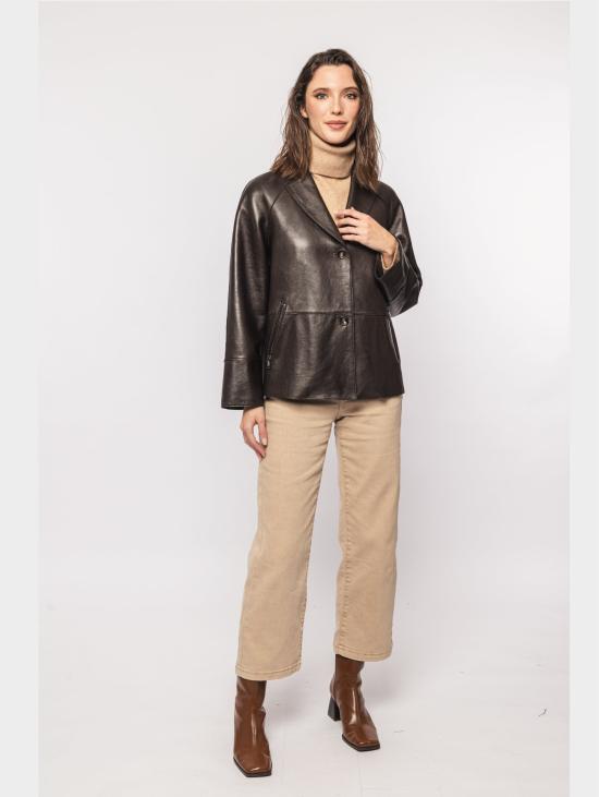 26FW 더 재키 레더스 가죽 자켓 Pelle Foderata와 Rever Marrone의 Giacca - THE JACKIE LEATHERS