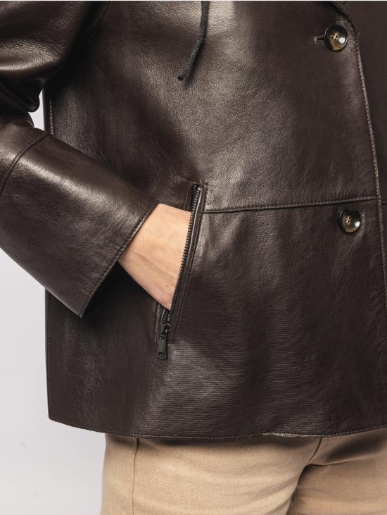 26FW 더 재키 레더스 가죽 자켓 Pelle Foderata와 Rever Marrone의 Giacca - THE JACKIE LEATHERS