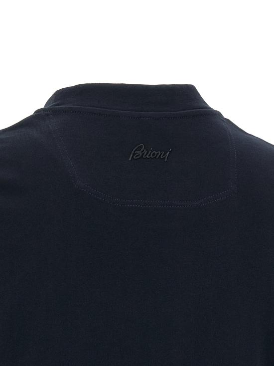 26FW 브리오니 반팔 티셔츠 로고 자수 티셔츠 (블루) - BRIONI