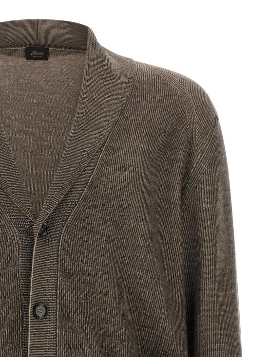 26FW 브리오니 가디건 숄넥 가디건 스웨터 및 가디건 브라운 - BRIONI