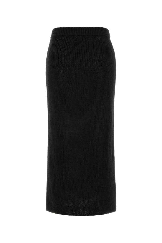 26SS 알라누이 롱 스커트 LWHL02CR26KNI0011010 BLACK - ALANUI