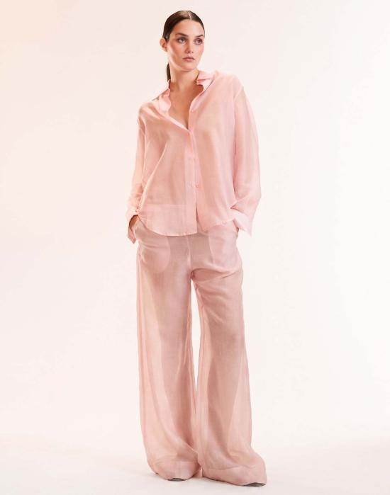  신시아 로리 스트레이트 팬츠 신시아 로울리 살리나 시스루 팬츠 핑크 - CYNTHIA ROWLEY