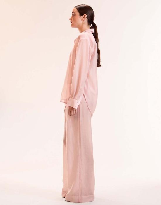  신시아 로리 스트레이트 팬츠 신시아 로울리 살리나 시스루 팬츠 핑크 - CYNTHIA ROWLEY