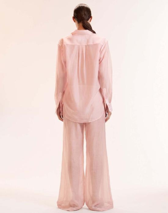  신시아 로리 스트레이트 팬츠 신시아 로울리 살리나 시스루 팬츠 핑크 - CYNTHIA ROWLEY