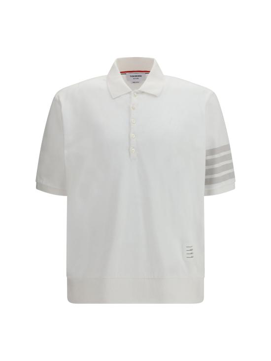 26FW 톰브라운 가먼트 오버다이드 저지 4바 폴로셔츠 MJP236AJ0253 100 WHITE