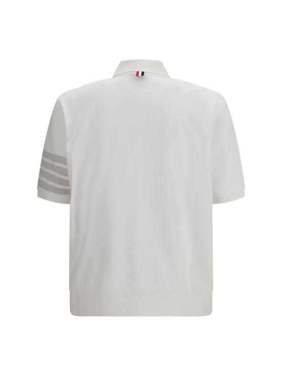26FW 톰브라운 가먼트 오버다이드 저지 4바 폴로셔츠 MJP236AJ0253 100 WHITE - THOM BROWNE