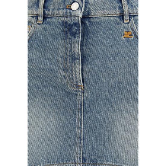26SS 쿠레쥬 데님 스커트 CO126DJU346DE00587055BB BLUE - COURREGES
