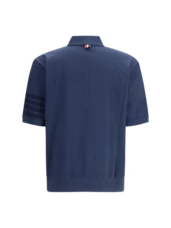26FW 톰브라운 가먼트 오버다이드 저지 4바 폴로셔츠 MJP236AJ0253 415 NAVY - THOM BROWNE
