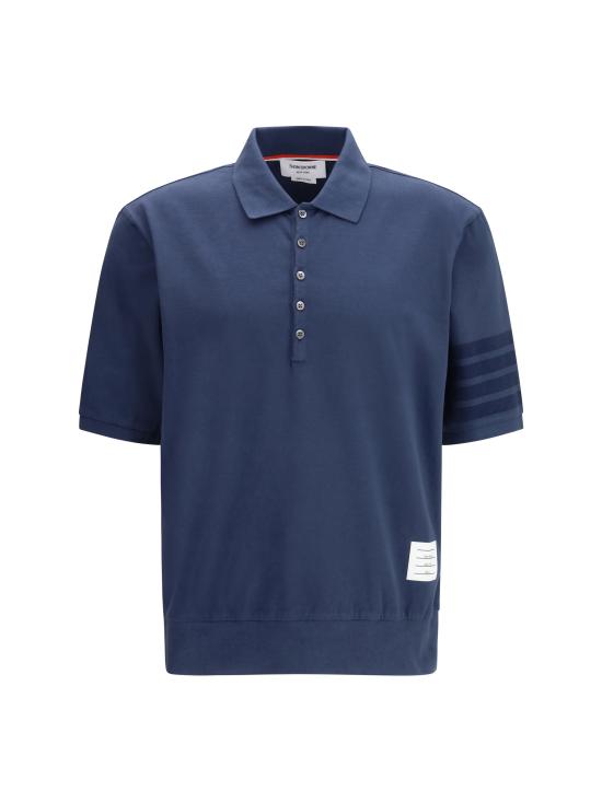 26FW 톰브라운 가먼트 오버다이드 저지 4바 폴로셔츠 MJP236AJ0253 415 NAVY