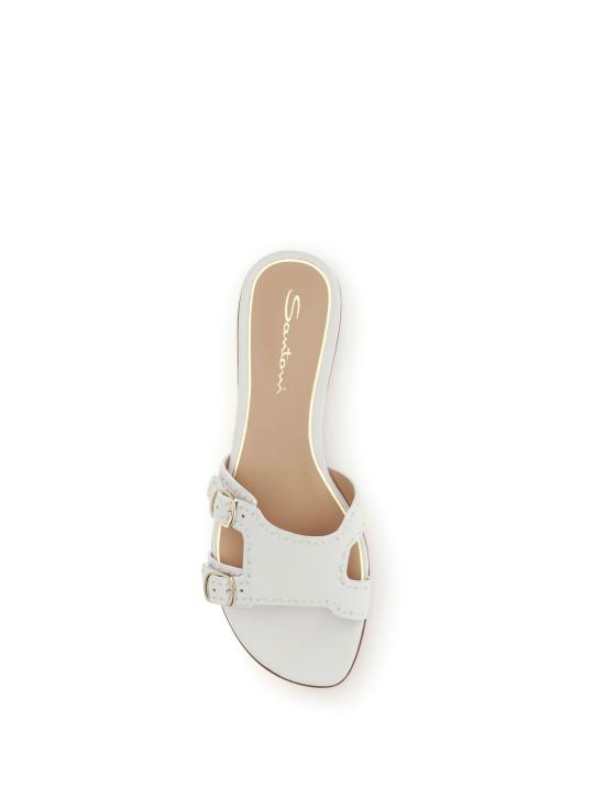 26SS 산토니 뮬/슬리퍼 WHPF72114HA1TWKA I48 WHITE - SANTONI