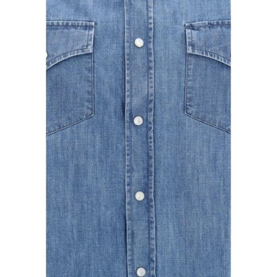 26FW 브루넬로 쿠치넬리 긴팔 셔츠 BRMH1924008C8333BB BLUE - BRUNELLO CUCINELLI