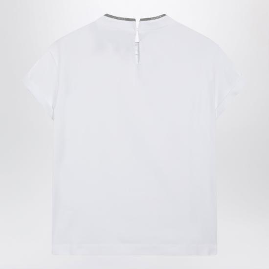26FW 브루넬로 쿠치넬리 콘트라스트 트림 코튼 티셔츠 M0T18BD200CO White - BRUNELLO CUCINELLI