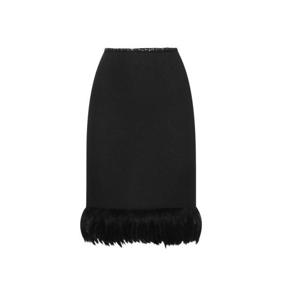  생로랑 미디 스커트 SA 8990001922260 BLACK