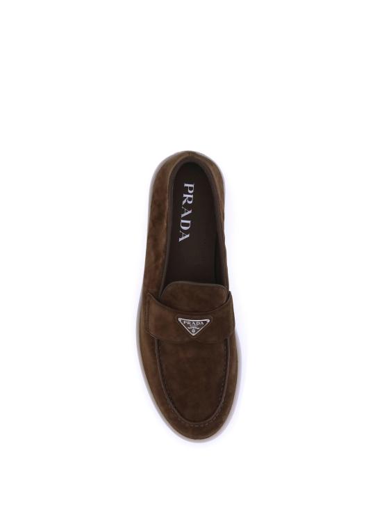  프라다 삼각 로고 스웨이드 페니 로퍼 2DG124FG001103 F0324 BROWN - PRADA