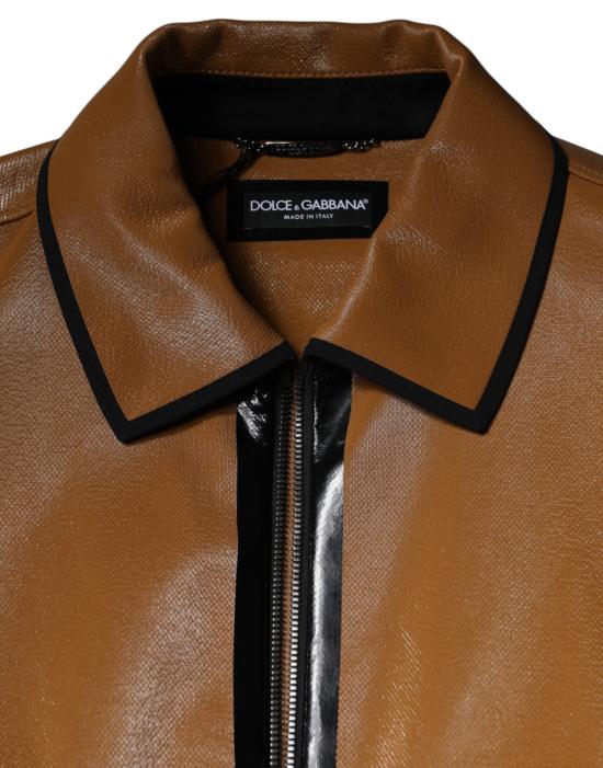  돌체앤가바나 가죽 자켓 JKT41576 BROWN - DOLCE & GABBANA