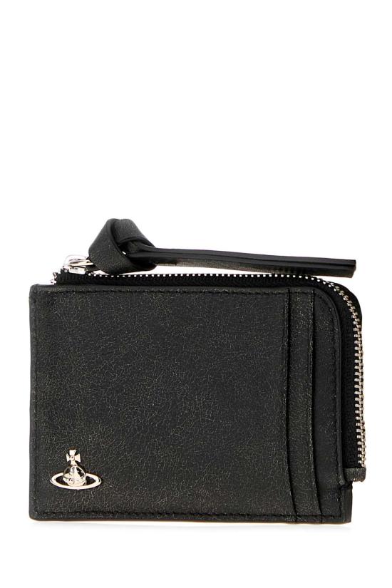 26FW 비비안웨스트우드 ORB 빈티지 레더 카드 지갑 ORB 빈티지 레더 카드 지갑 54020016UL00EQ P410 BLACK - VIVIENNE WESTWOOD