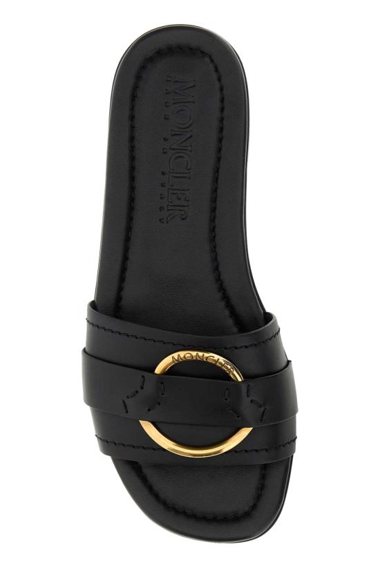  몽클레어 벨 카프 레더 로고 링 샌들 4C00160M4097 999 BLACK - MONCLER