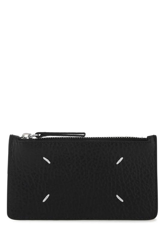26FW 마르지엘라 스티치 레더 지퍼 카드 홀더 S56UI0143P4455 T8013 BLACK