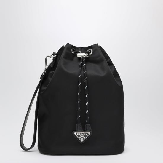 26FW 프라다 스피드락 리나일론 앤 레더 파우치 2NE0672HE1 Black