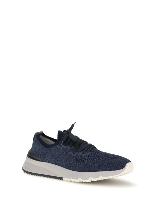  브루넬로 쿠치넬리 시네 니트 러너 MZUKISO250 CBJ51 DENIM NAVY G CHIARO PANAMA BLU - BRUNELLO CUCINELLI