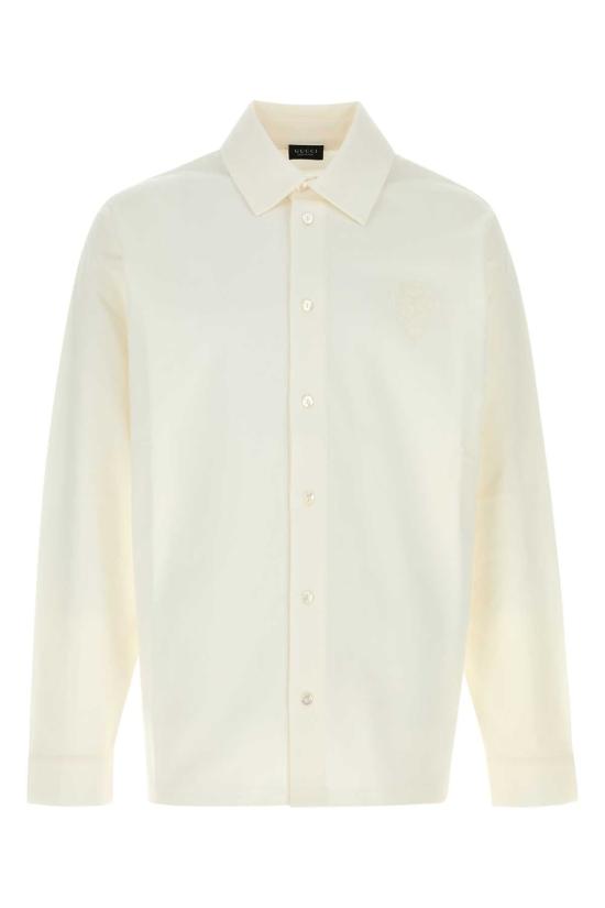 26SS 구찌 엠브로이더리 코튼 피케 셔츠 864621XJHTW 9000 WHITE