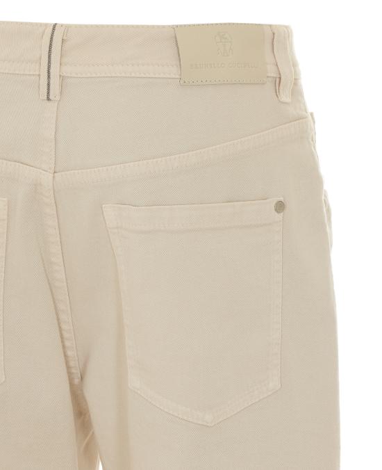 26FW 브루넬로 쿠치넬리 스트레이트 팬츠 MB057P5319 C9815 White - BRUNELLO CUCINELLI