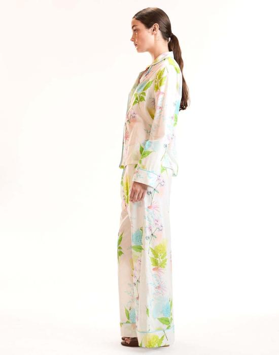  신시아 로리 언더웨어 신시아 로울리 자르딘 PJ 탑 화이트 플로럴 - CYNTHIA ROWLEY
