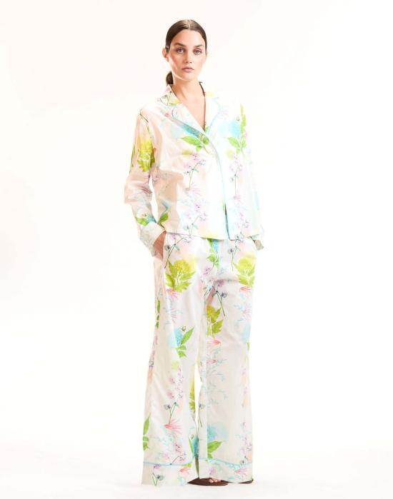  신시아 로리 언더웨어 신시아 로울리 자르딘 PJ 탑 화이트 플로럴 - CYNTHIA ROWLEY
