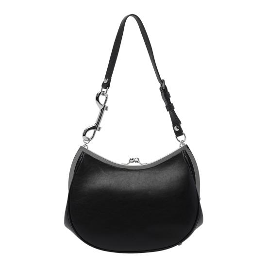 26FW 비비안웨스트우드 카프스킨 스몰 로고 토트백 4B01000PW L00BXN401 BLACK - VIVIENNE WESTWOOD