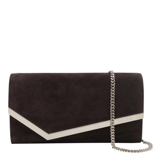 26FW 지미추 클러치/파우치 EMMIE SUECHOCOLATE LIGHT GOLD Brown