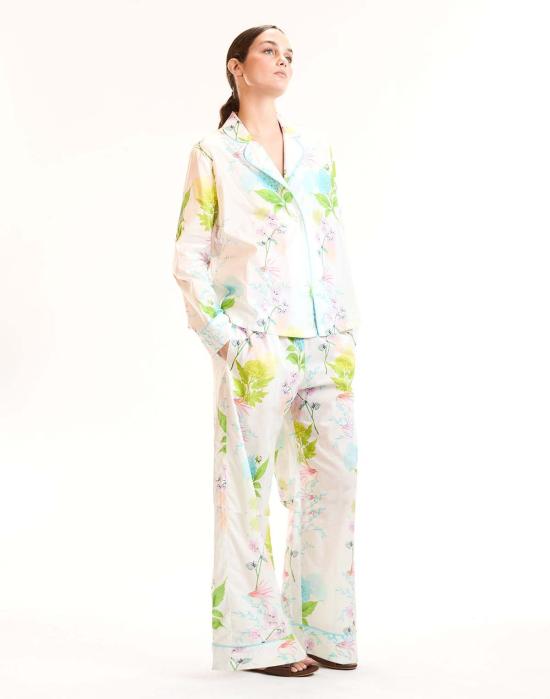  신시아 로리 팔라초 팬츠 신시아 로울리 자르딘 PJ  화이트 플로럴 - CYNTHIA ROWLEY