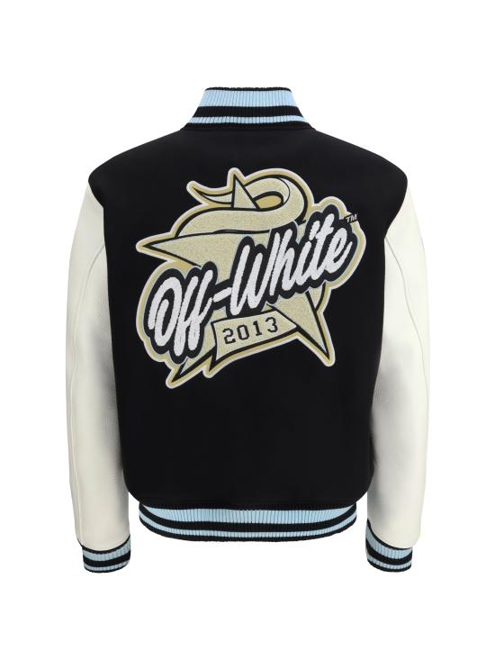 26SS 오프화이트 봄버 자켓 44XJA122S26L002001 0001 BLACK - OFF WHITE