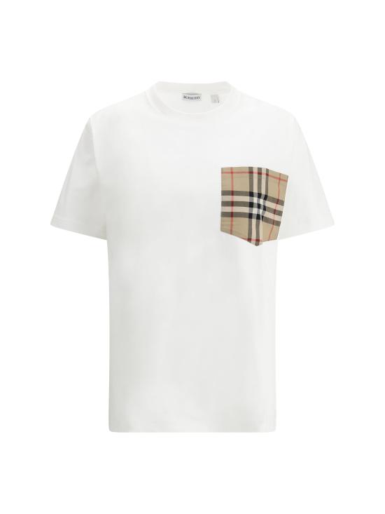 26SS 버버리 체크 포켓 티셔츠 8103971 A1464 WHITE